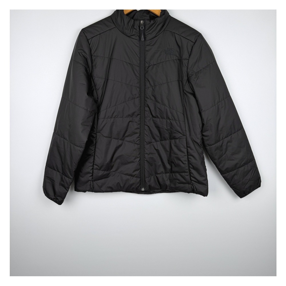 The North Face Puffer Jacket Womens XL Black Quilted Full Zip Insulated Coat